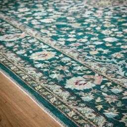 Rackhams Eco-Washable Green Rug Medallion Design - 120X170 cm - thumbnail 4