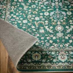 Rackhams Eco-Washable Green Rug Medallion Design - 120X170 cm - thumbnail 3