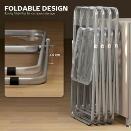 Rackhams Foldable Chairs with Heavy Duty Steel Frame, Clear - 4 - Acrylic, Steel - Folding chair - thumbnail 5