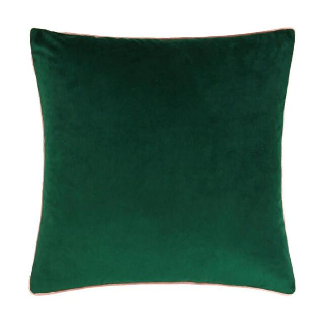 Rackhams Meridian Velvet Cushion Cover - Emerald/Blush - 45cm x 45cm - Emerald/Blush - 100% Polyester - image 1