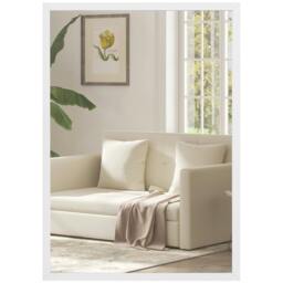 Rackhams Wall-Mounted Bathroom Mirror, Decorative Rectangular, White - thumbnail 2