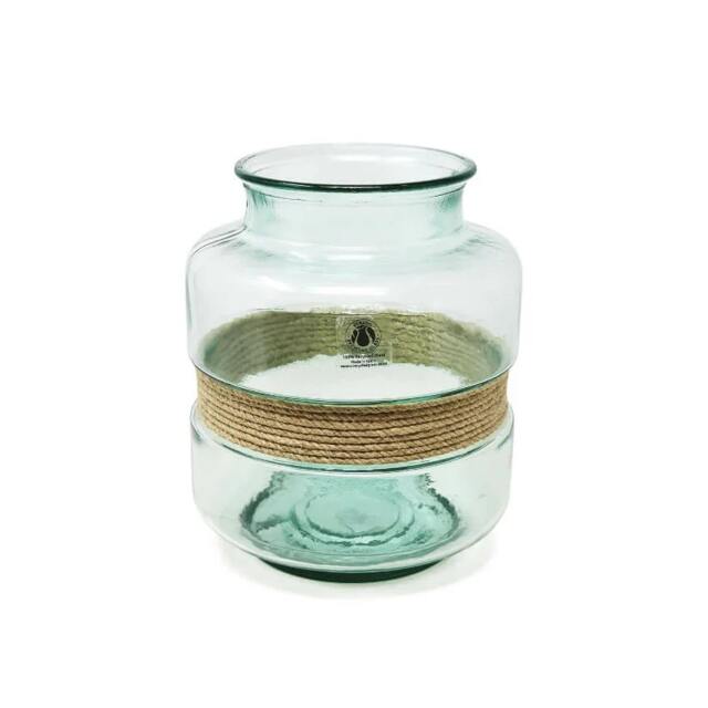 Rackhams Hemp - Rounded Aba Vase - Recycled Glass - 1 - Clear - image 1
