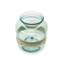 Rackhams Hemp - Rounded Aba Vase - Recycled Glass - 1 - Clear - thumbnail 2