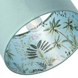 Rackhams Unique Jungle Print Duck Egg Lampshade with Palm Trees, Sloths and Elephants - thumbnail 4