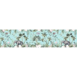 Rackhams Unique Jungle Print Duck Egg Lampshade with Palm Trees, Sloths and Elephants - thumbnail 5