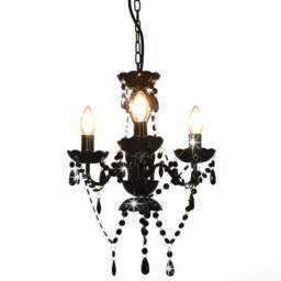 Rackhams Chandelier with Beads Black Round 3 x E14 - thumbnail 1