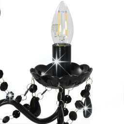Rackhams Chandelier with Beads Black Round 3 x E14 - thumbnail 6