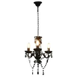 Rackhams Chandelier with Beads Black Round 3 x E14 - thumbnail 4