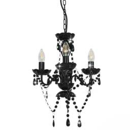 Rackhams Chandelier with Beads Black Round 3 x E14 - thumbnail 2