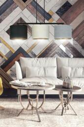 Rackhams HILDE Pendant lamp 3 x E27 Black with Black, Grey and White Shade - thumbnail 6