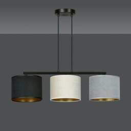 Rackhams HILDE Pendant lamp 3 x E27 Black with Black, Grey and White Shade - thumbnail 3