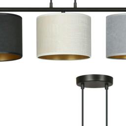 Rackhams HILDE Pendant lamp 3 x E27 Black with Black, Grey and White Shade - thumbnail 2