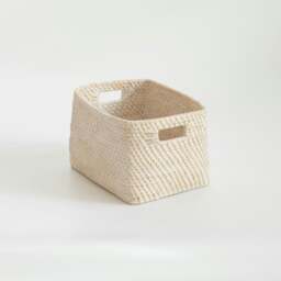 Rackhams Colourful rattan storage baskets in 4 colours - Short - White Wash - One