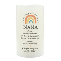 Rackhams Personalised In Loving Memory Rainbow LED candle - thumbnail 2