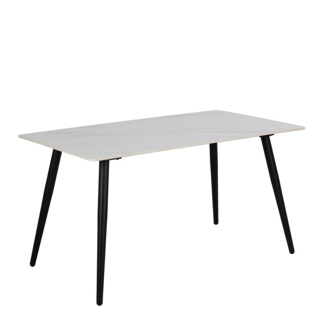 Rackhams Wicklow Ceramic Dining Table in White - Black - No - White - image 1