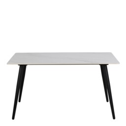 Rackhams Wicklow Ceramic Dining Table in White - Black - No - White - thumbnail 2