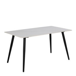 Rackhams Wicklow Ceramic Dining Table in White - Black - No - White - thumbnail 1