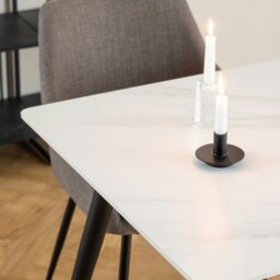 Rackhams Wicklow Ceramic Dining Table in White - Black - No - White - thumbnail 6