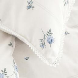 Rackhams Vintage Rosebud Lace 200 Thread Count Cotton Reversible Duvet Cover Set Blue - Super King - Blue - thumbnail 5