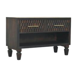 Rackhams Solid Wood Cadiz Carved Shoe Storage Bench - thumbnail 4