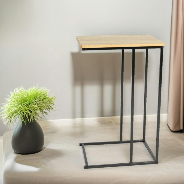 Rackhams C Shaped Side Table Natural Brown - image 1