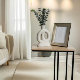Rackhams C Shaped Side Table Natural Brown - thumbnail 2