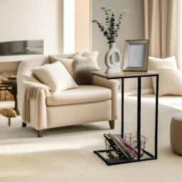 Rackhams C Shaped Side Table Natural Brown - thumbnail 3
