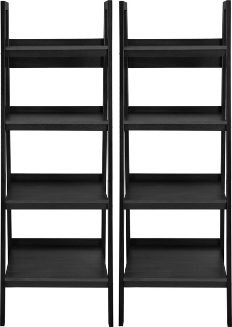 Rackhams Lawrence 4 Shelf Ladder Bookcase Bundle Black - Black - image 1