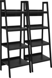 Rackhams Lawrence 4 Shelf Ladder Bookcase Bundle Black - Black - thumbnail 2