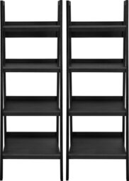 Rackhams Lawrence 4 Shelf Ladder Bookcase Bundle Black - Black - thumbnail 1