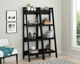 Rackhams Lawrence 4 Shelf Ladder Bookcase Bundle Black - Black - thumbnail 4