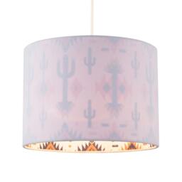 Rackhams Western Cactus Themed White Linen Lamp Shade with Inner Vibrant Print - thumbnail 2