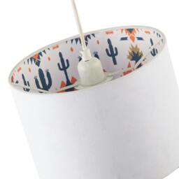 Rackhams Western Cactus Themed White Linen Lamp Shade with Inner Vibrant Print - thumbnail 4