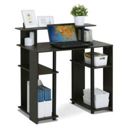 Rackhams JAYA Simple Design Computer Writing Desk, Walnut - Modern Desk Designed for Contemporary Interiors - 15071WNBK - thumbnail 4