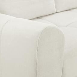 Rackhams Zura Plush Velvet Large U Shaped 4 - 5 Seater Sofa  - Cream, Grey or Mocha - Cream - thumbnail 4