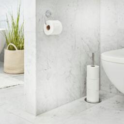 Rackhams Polished Stainless Steel Freestanding Spare Toilet Roll Holder - thumbnail 2