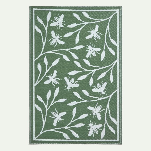 Rackhams Outdoor Rug Luxury Waterproof Reversible, For Garden, Floral Bee - 122 x 182 cm - image 1