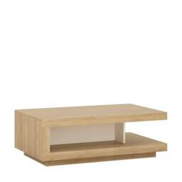 Rackhams Lyon Designer Coffee Table in Riviera Oak/White High Gloss - White and Oak Effect - White - 68.1