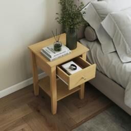 Rackhams Henley 1-Drawer Bedside Cabinet with Undershelf - thumbnail 4