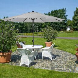 Rackhams 3M Sunshade Parasol Backyard Garden Tilt Umbrella with Crank - Light Grey