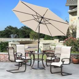 Rackhams 3M Sunshade Parasol Backyard Garden Tilt Umbrella with Crank - Light Grey - thumbnail 5