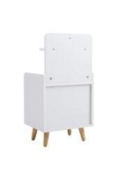 Rackhams One Drawer Wooden Bedside Table With Wooden Legs - White - thumbnail 5