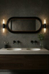 Rackhams Pill Mirror - Black and Gold - 800 x 500mm - Oxford - Oxford - thumbnail 2