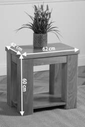 Rackhams Dakota Solid Oak Lamp Table for Living Room - Brown - thumbnail 4