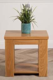 Rackhams Dakota Solid Oak Lamp Table for Living Room - Brown - thumbnail 2