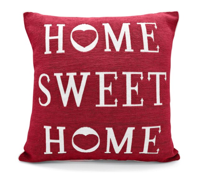 Rackhams Home Sweet Home Cushion - 43cm x 43cm - Red - image 1