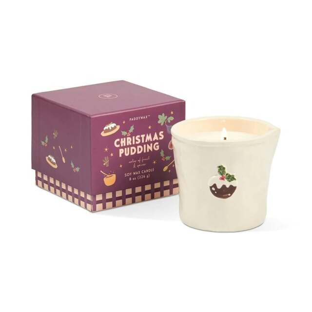 Rackhams Paddywax Bistro Range Ceramic Candle - 8oz - Purple - Christmas Pudding - image 1