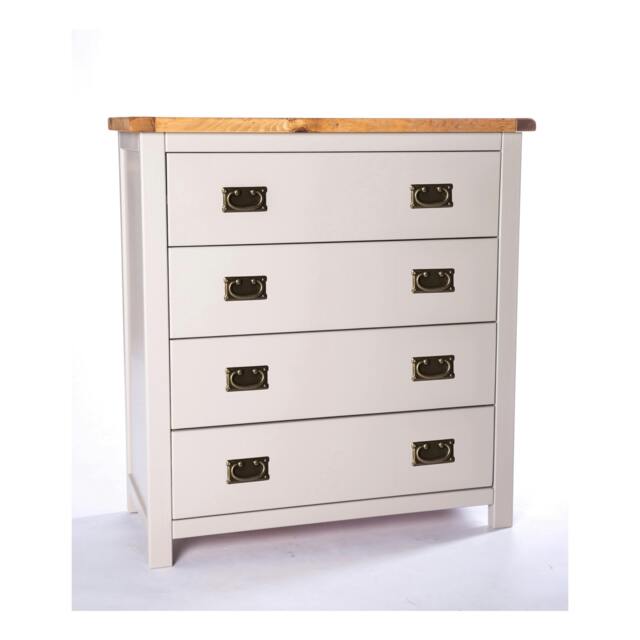 Rackhams Argenta 4 Drawer Chest of Drawers Bras Drop Handle - Light Grey - image 1