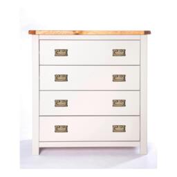 Rackhams Argenta 4 Drawer Chest of Drawers Bras Drop Handle - Light Grey - thumbnail 2