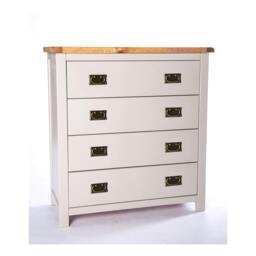 Rackhams Argenta 4 Drawer Chest of Drawers Bras Drop Handle - Light Grey - thumbnail 1